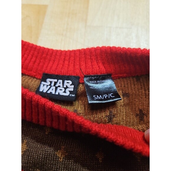 Star Wars Chewbacca Furry Face Santa Hat Adult Small Ugly Christmas Sweater - Picture 7 of 16